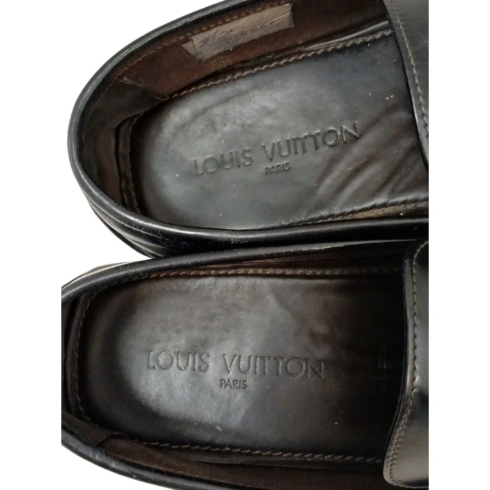 Louis Vuitton Loafer‎ Tulum Dress Shoes Mens Sz 11 Black Leather Perforated Logo